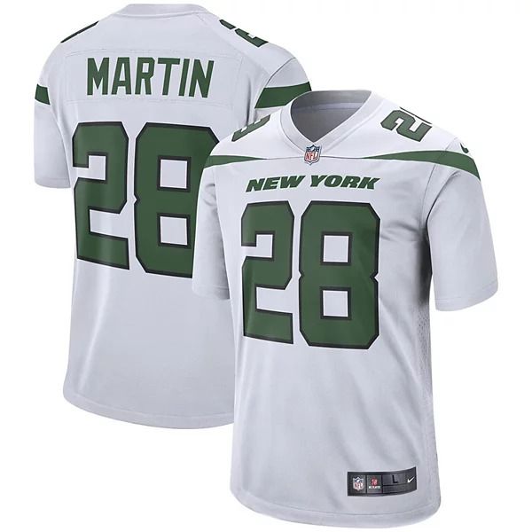 Men New York Jets 28 Curtis Martin Nike White Game Retired Player NFL Jersey